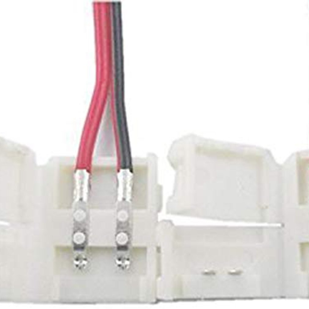 Led Strip Connector Adapter Gratis Solderen 2PIN Hoek Connector Voor 10Mm 3528 2835 Led Strip Licht Rgb Rgbw Rgbww