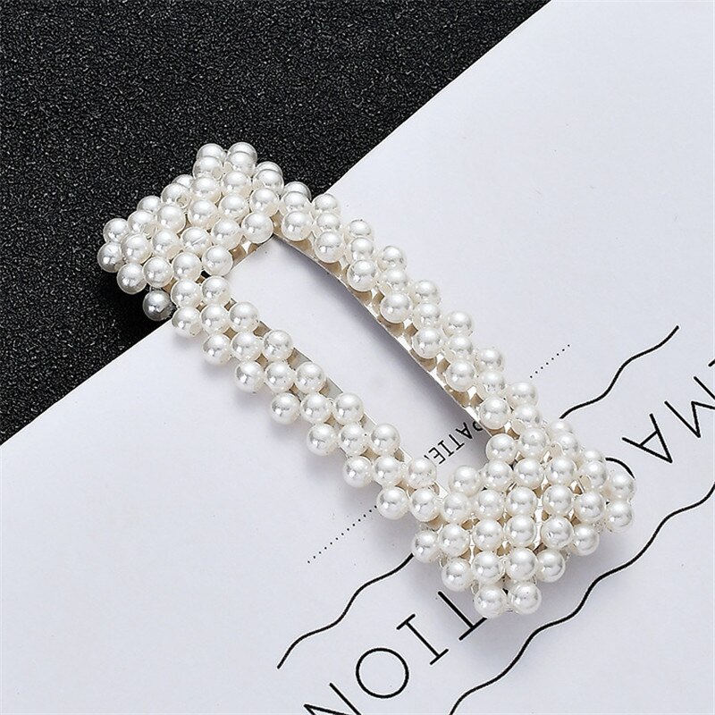 Women Full Pearl Hair Clips Snap Barrette Stick Hairpins Hair Styling Tools Hair Accessories Hairgrip: style 4