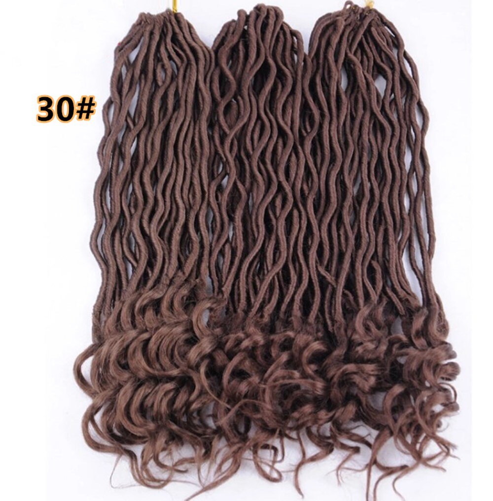 18 Inch Dreadlocks Hair Goddess Faux Locs 100G 24Roots Crochet Braids Hair Ombre T1B/27 T1B/bug Synthetic Hair Extensions
