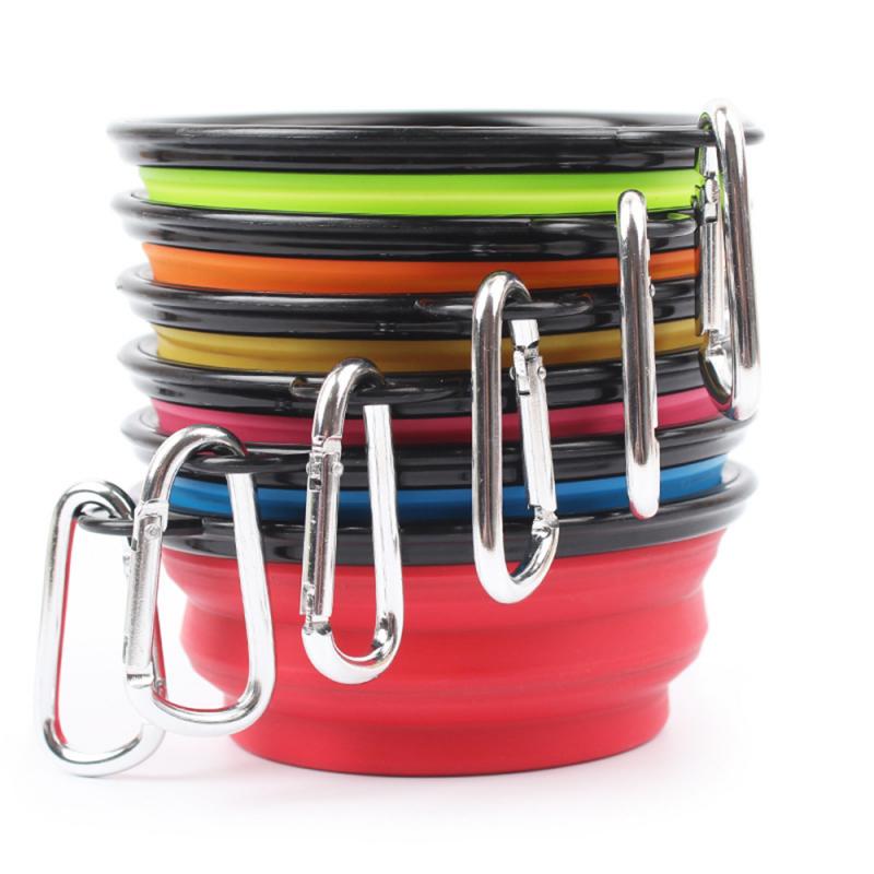 De Viaje de silicona plegable Bol para mascotas perro tazón plegable portátil Gato comida de perro alimentación de agua taza plato, suministros para mascotas