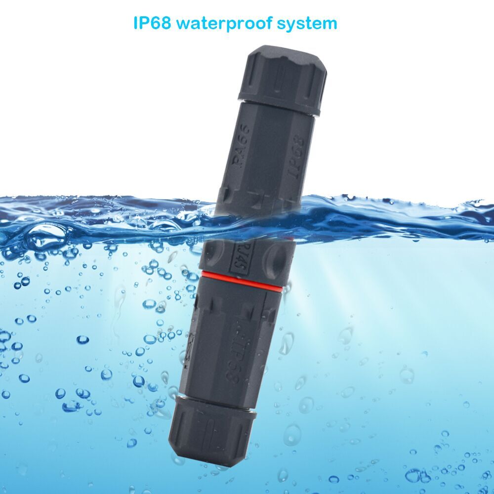 Waterproof RJ45 Ethernet Network Cable Connector Wire Extension Double Head Adapter