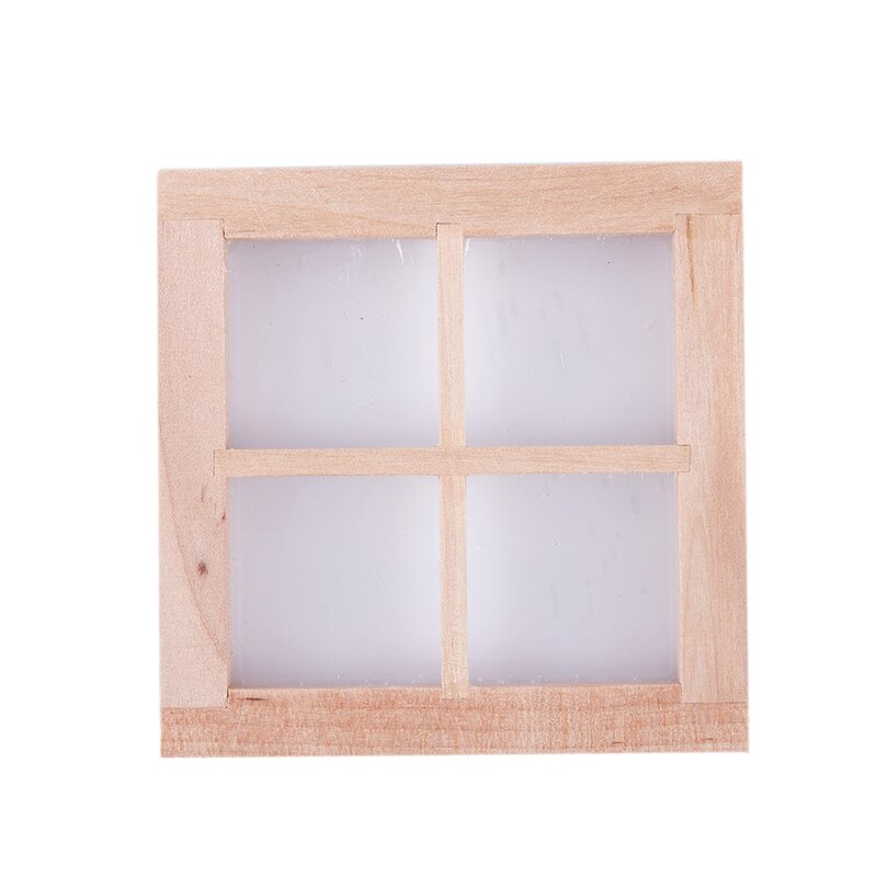Puppenhaus Miniatur Holz 4 Scheibe Fenster DIY Zubehör