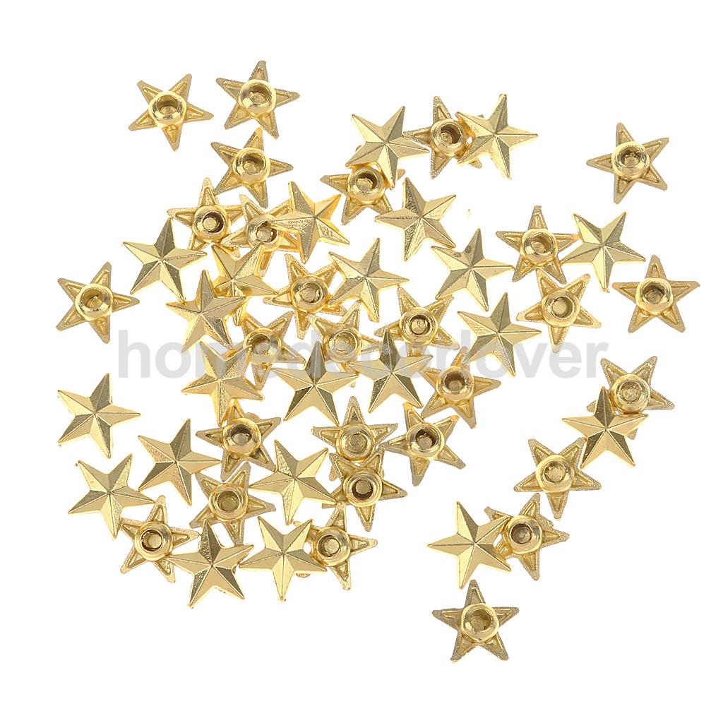 CENPEK 200 stuks 15 mm sterren klinknagels decoratie vijfpuntige ster klauw handpers punten voor doe-het-zelf scrapbooking decoratie accessoires (zilver