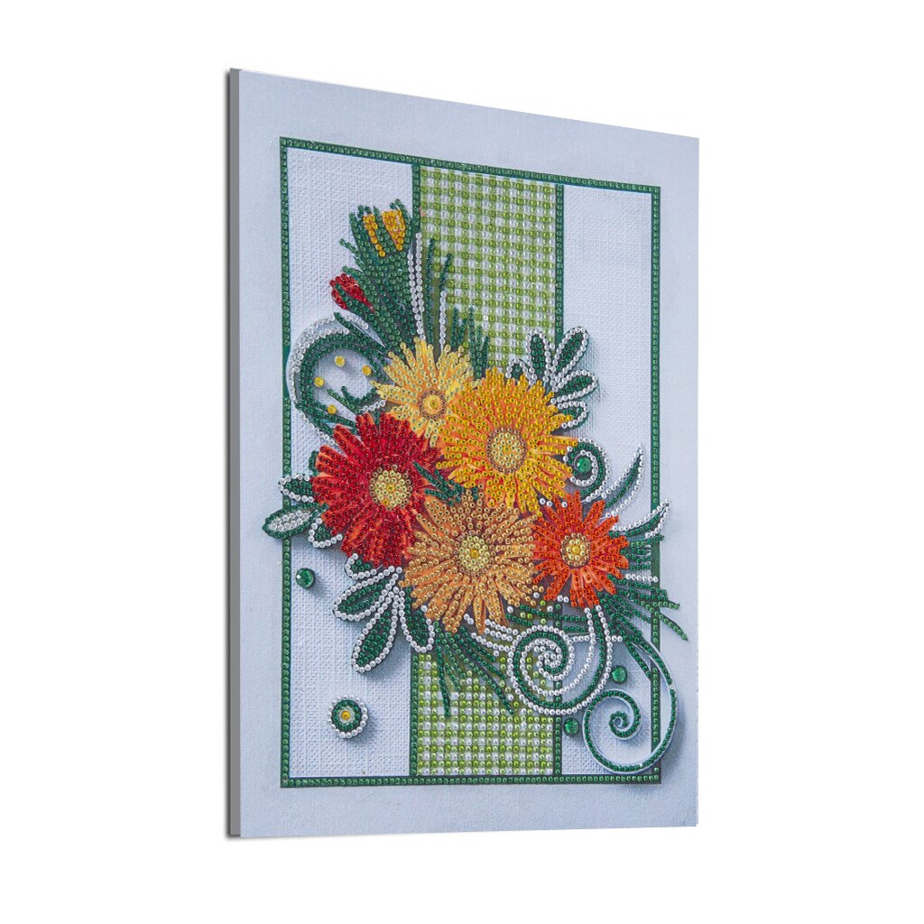 5d diamant maleri blomst serie sæt gør-det-selv papir quilling maleri billede specialformet bor diamant maleri indretning kunst håndværk: 03