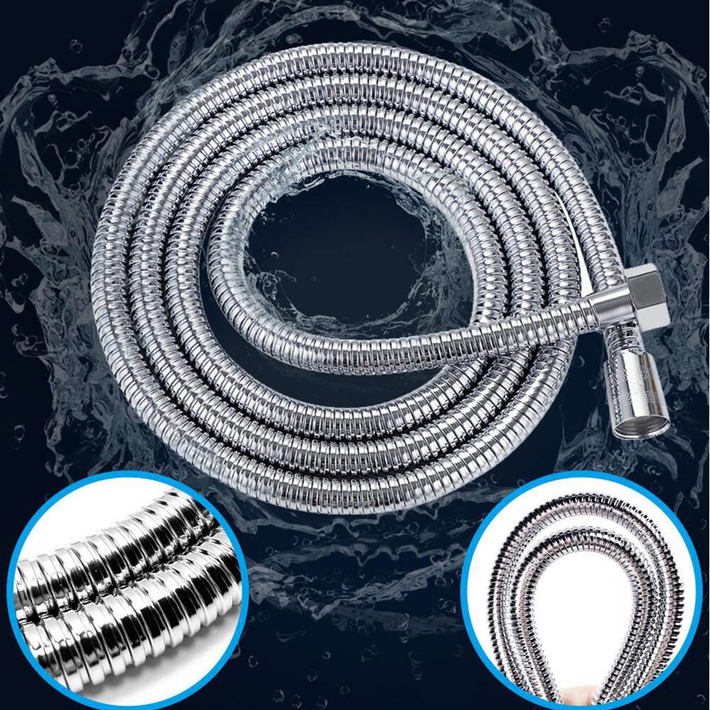 Stainless Steel Flexible Shower Hose Long Bathroom Shower Water Hose Extension Plumbing Pipe Pulling Tube Bathroom Accessories