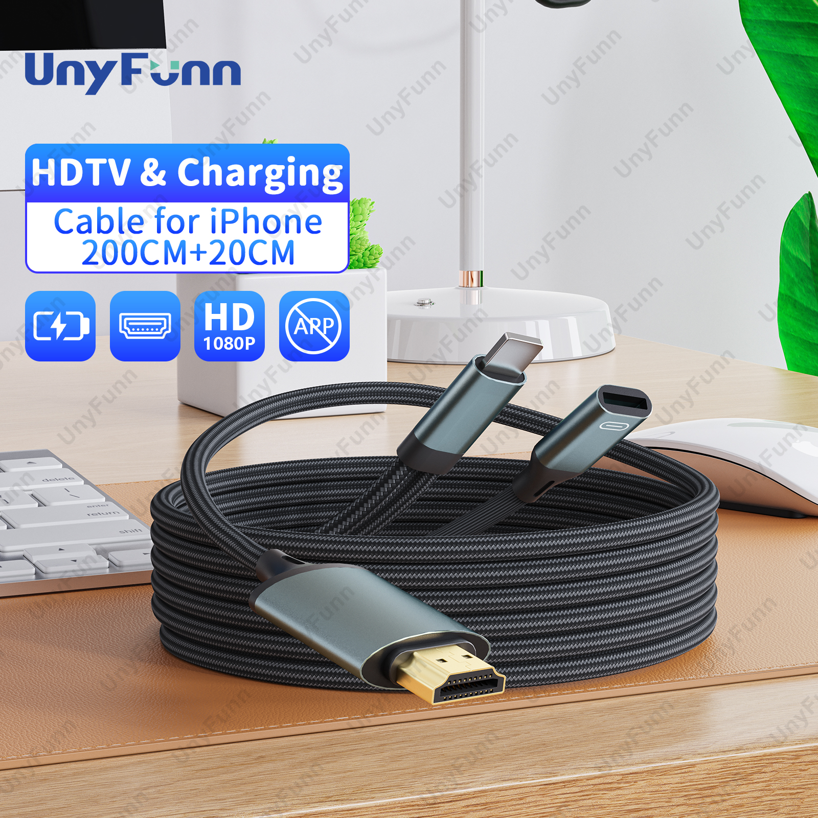 Blitz-zu-HDTV-Kabel mit Ladung-HD-Video-Synchronisierungsbildschirmanschluss für iPhone auf HDTV, digitaler Adapter für TV-Projektor-Monitor