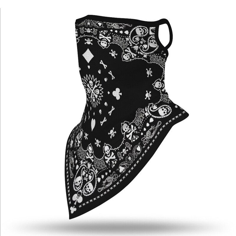 X Unisex estampado de tótem protector solar para deportes al aire libre a prueba de polvo oreja colgante triángulo