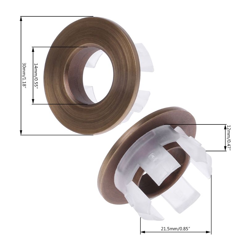 Bathroom Basin Sink Overflow Cover Six-foot Round Insert Chrome Ring Hole Cap Washbasin Cabinet Basin Overflow Ring Accessories