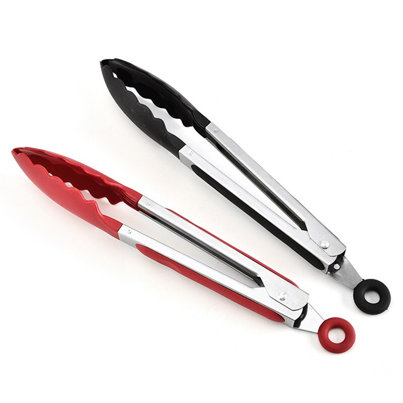 Heat-resistant food tongs non-slip nylon bread tongs barbecue salad bread cooking food serving tongs kitchen tools