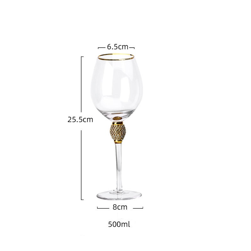 Copa de cristal con borde dorado para cóctel de vino tinto, champán, whisky, bebida, copa de cristal para Bar, , suministros de boda,: Red wine glass