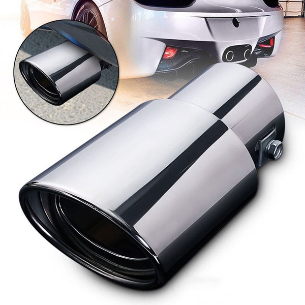 Embout de silencieux d'échappement universel en acier inoxydable chromé, queue de voiture arrière droit rond, accessoire