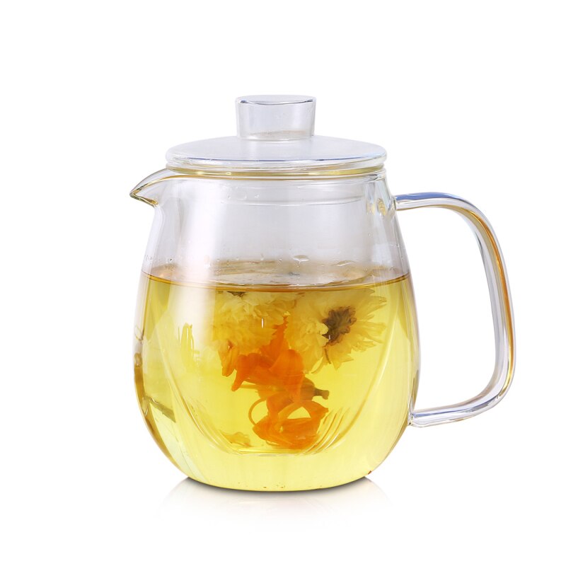 Stor kanna glas vattenkokare tekanna mina vattenkrukor för blomkaffe med handtag kokande kall dryck 600ml 1200ml