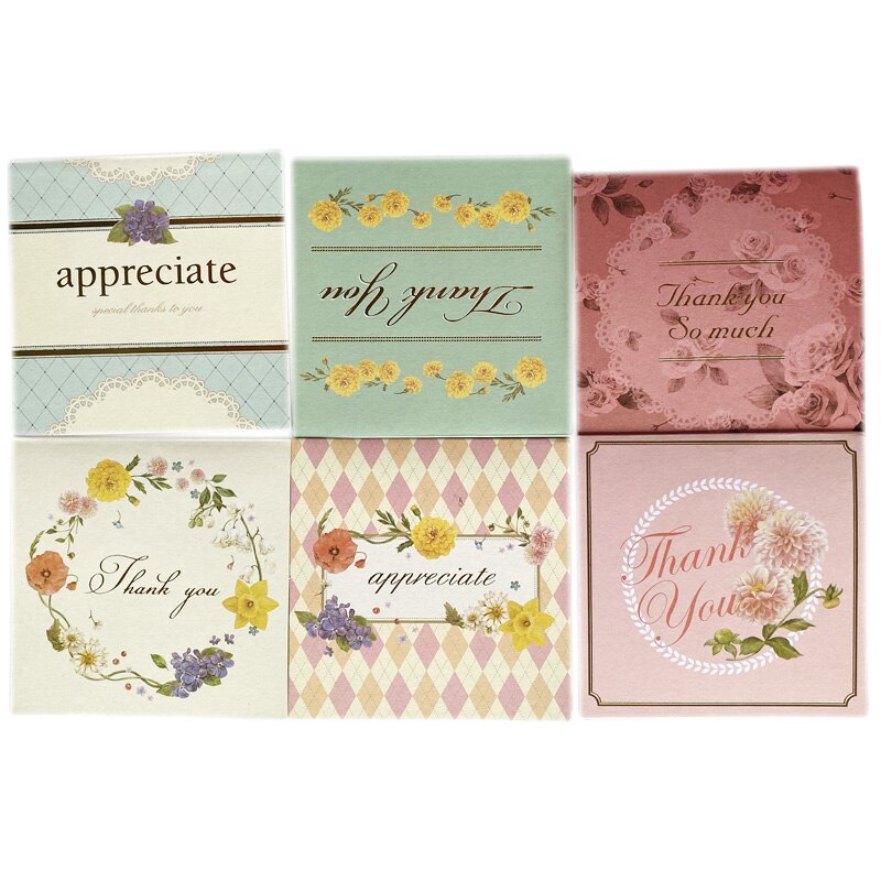 1 Set = 6 Cards Greeting Card + 6 Envelope Cards for Festival Wishing Cards