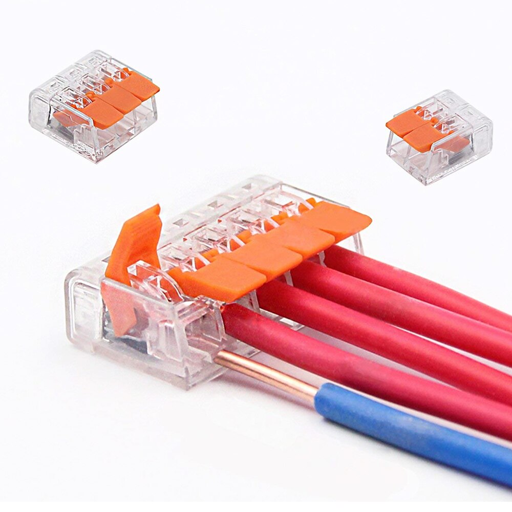 75pcs Terminal Block Flexible Operating Lever Home Compact Splicing Connector Wire 2 3 5 Pole Electric Cable Clamp Nut: Default Title