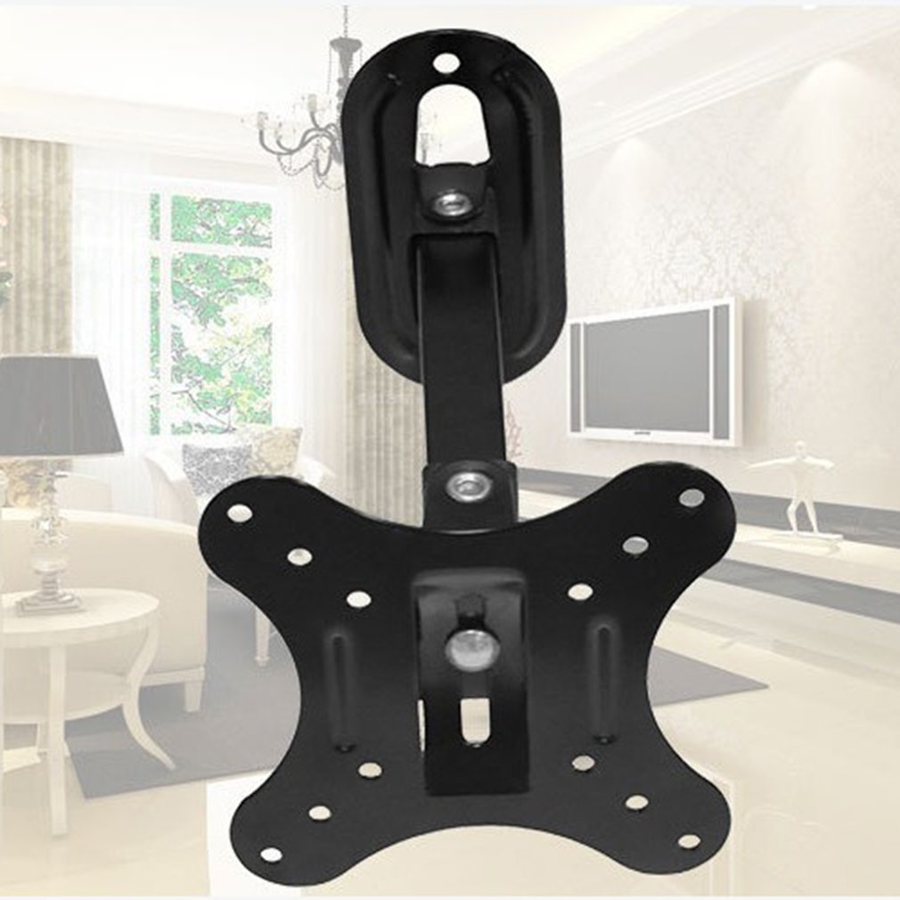Support de montage mural TV réglable 14-27 pouces Support de cadre TV à écran plat inclinaison de 15 degrés avec petite clé pour moniteur LED