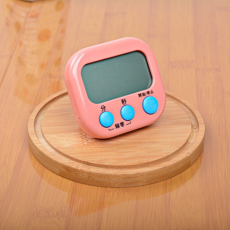 Super Thin LCD Digital Screen Kitchen Timer Square Cooking Count Up Countdown Alarm Sleep Stopwatch Temporizador Clock: Pink 1