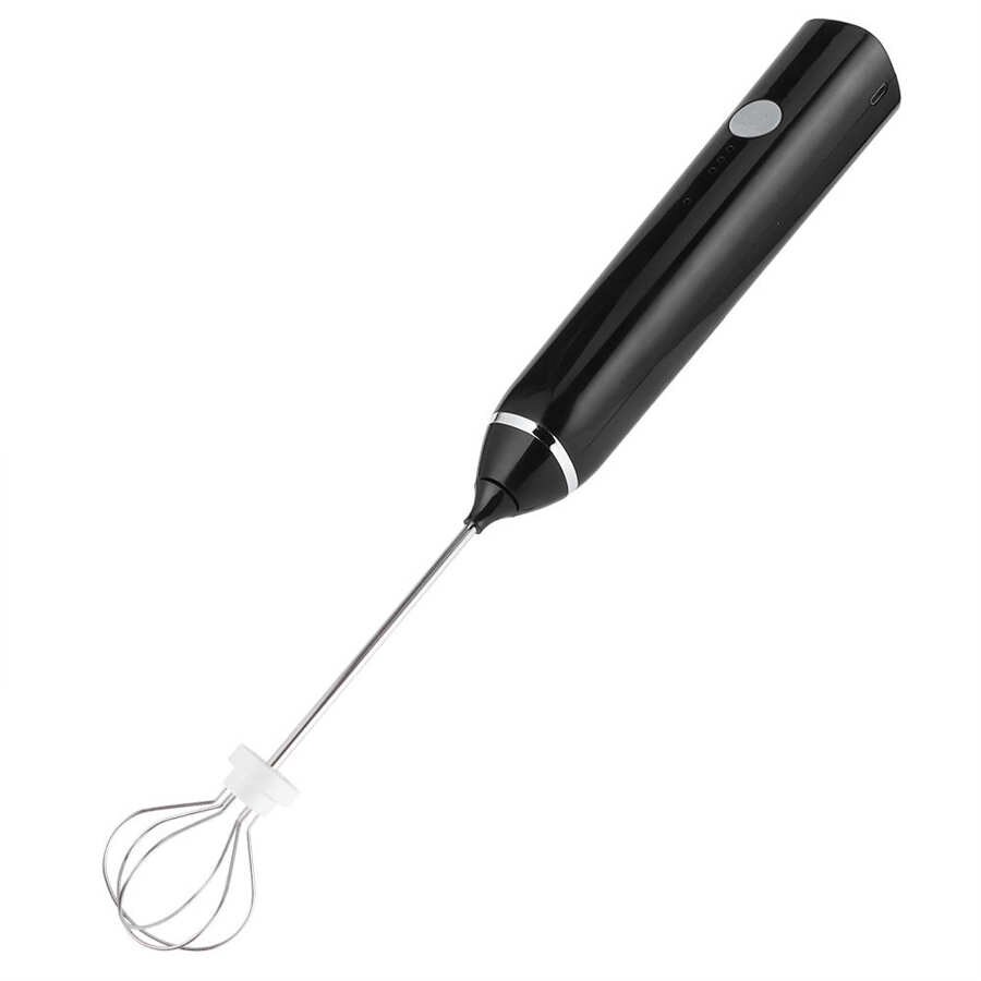 Elektrisk piskeris mælkeskummer usb genopladelig ægblander håndholdt blender 3 hastigheder justerbar