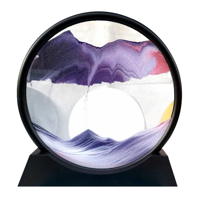 Sablier 3D avec étagère, paysage de sable profond, peinture de sable mouvant, image d&#39;art en mouvement, décoration de bureau pour la maison: E / 12 inch