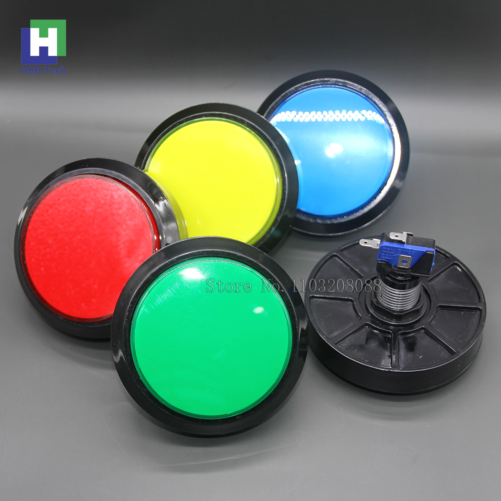 100mm große runde Druckknopf-LED mit Mikrosc Halfter für DIY-Arkade-Spiel automaten teile 5/12v groß Antwortgeber eben Schlüssel beleuchtet