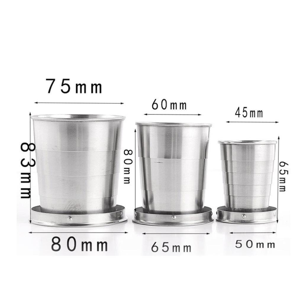 3 maten roestvrijstalen opvouwbare beker met sleutelhanger draagbare drinkbeker telescopische beker opvouwbare bekers water intrekbaar outdo  k7 y 1