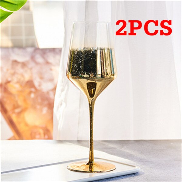 Färgglada rödvinsglas färgglada kristall champagne bägare bröllopsrostning glas fest middag dryck kopp heminredning: Gul stil 1-2 st