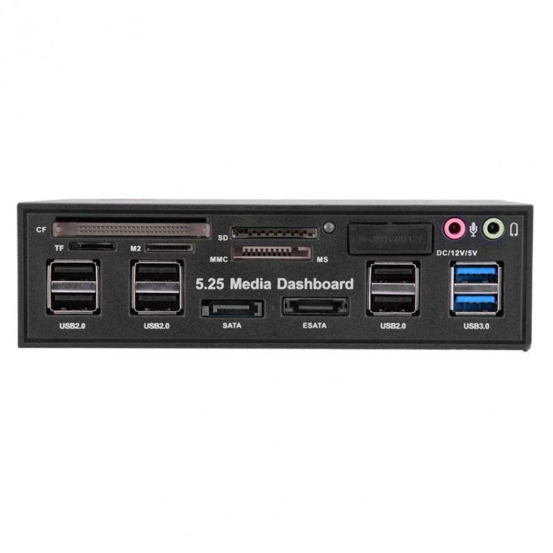 5.25 Inch Usb 3.0 Front Panel Pc Usb 3.0/2.0 Hub E-Sata Sata Audio Multi Card Reader for Computer Case Optical Drives Bay