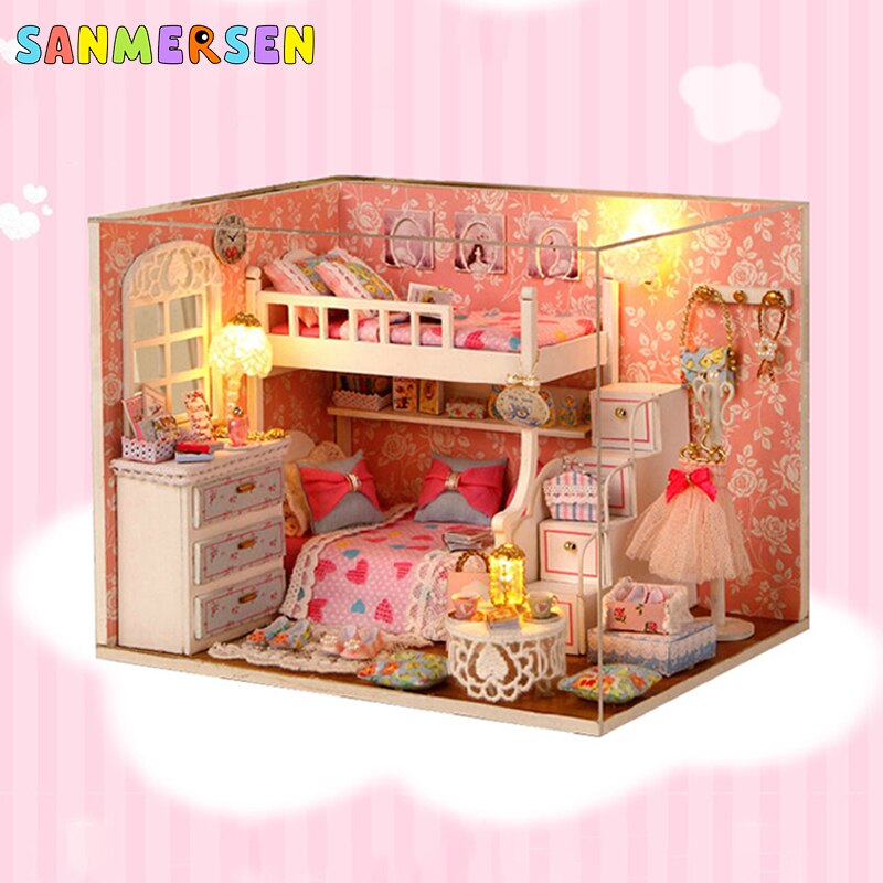 DIY casa de muñecas en miniatura de madera Casa de Ángel modelo de juguete Villa modelo hecho a mano casa de muñecas juguetes educativos para padres e hijos: Default Title