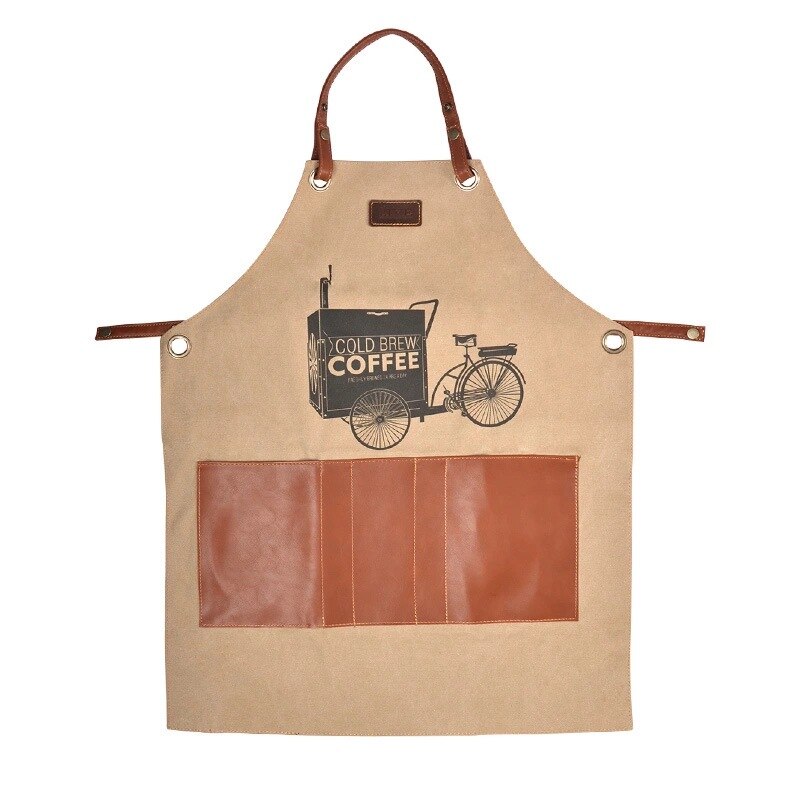Delantal para barista, delantal vaquero para busto masculino, coreana, delantal para cafetería,: A