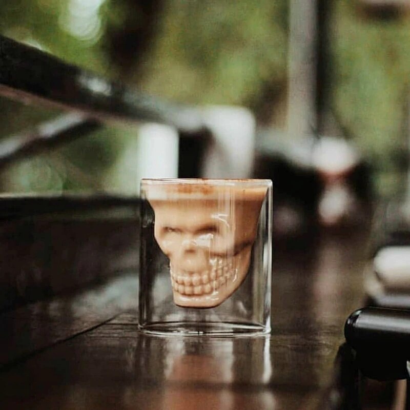 1 pz/75ML cranio bicchiere di vino tazza Latte caffè whisky tazza di vetro trasparente Vodka bere Bar Club bicchiere di vino