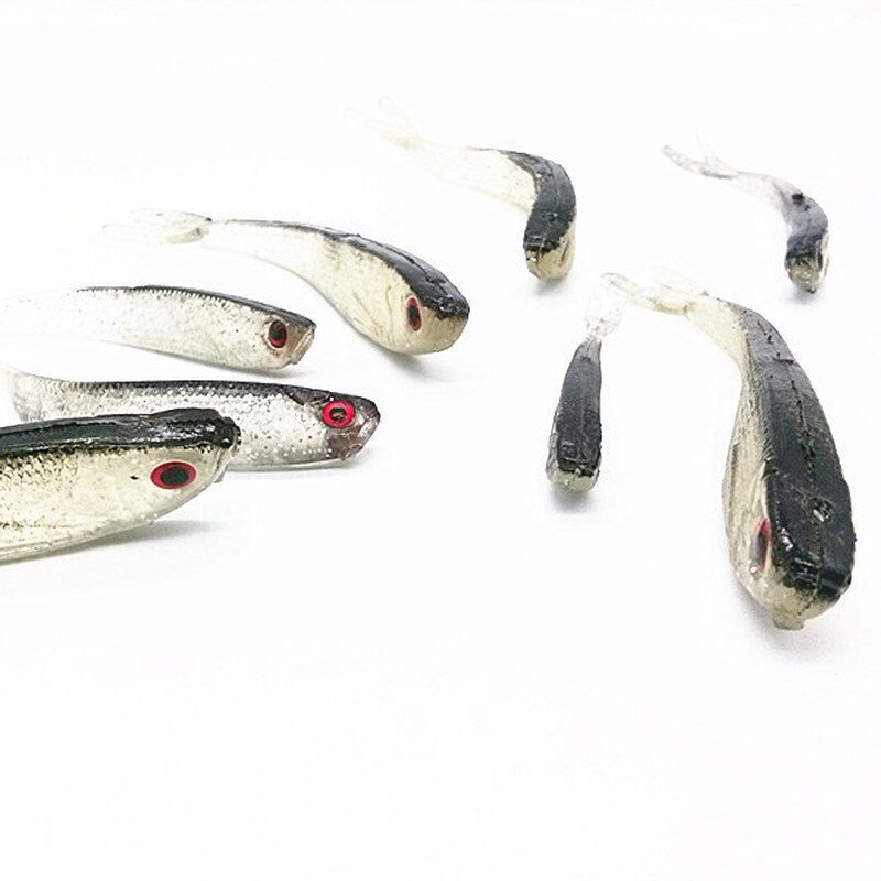 10Pcs 8cm/2g Soft Rubber Fishing Baits Lure Shot Lure Shad for Perch Pike Trout Tail Lure Fishing Accessories