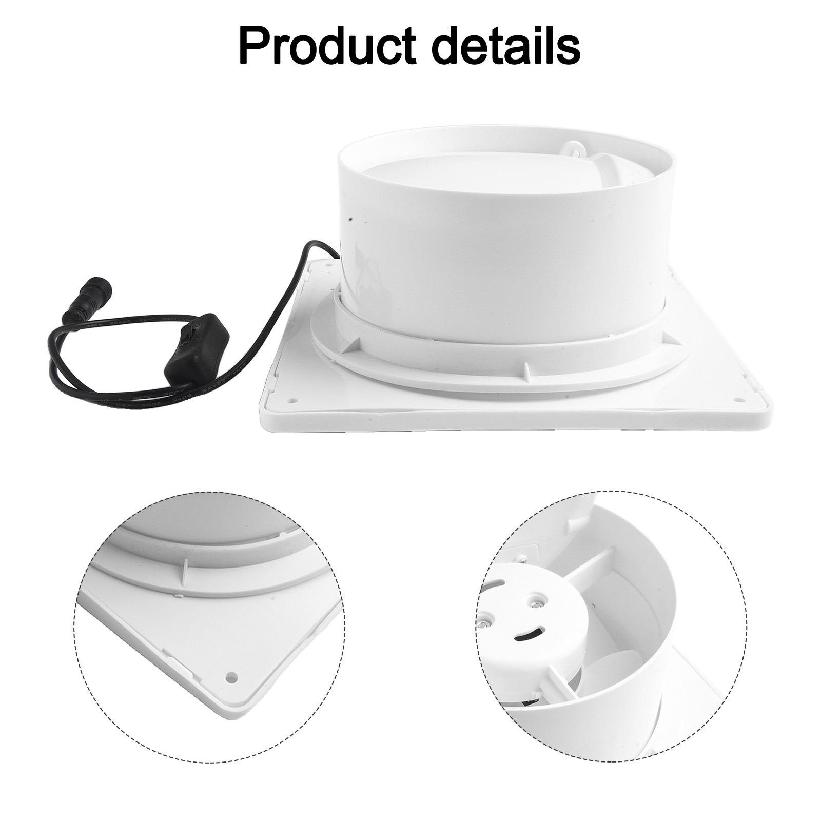 1pc Fan 12V Bathroom Extractor Fan Silent Fan Solar Vent Fan For Wall/Ceiling Mounted Home Improvement Air Ventilation Parts