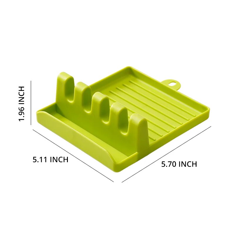 1Pc Keuken Spatel Rek Pot Deksel Rek Planken Aanrecht Schop Lepel Plank Soep Pad Zet Soep Lepel Eetstokjes Houder: green