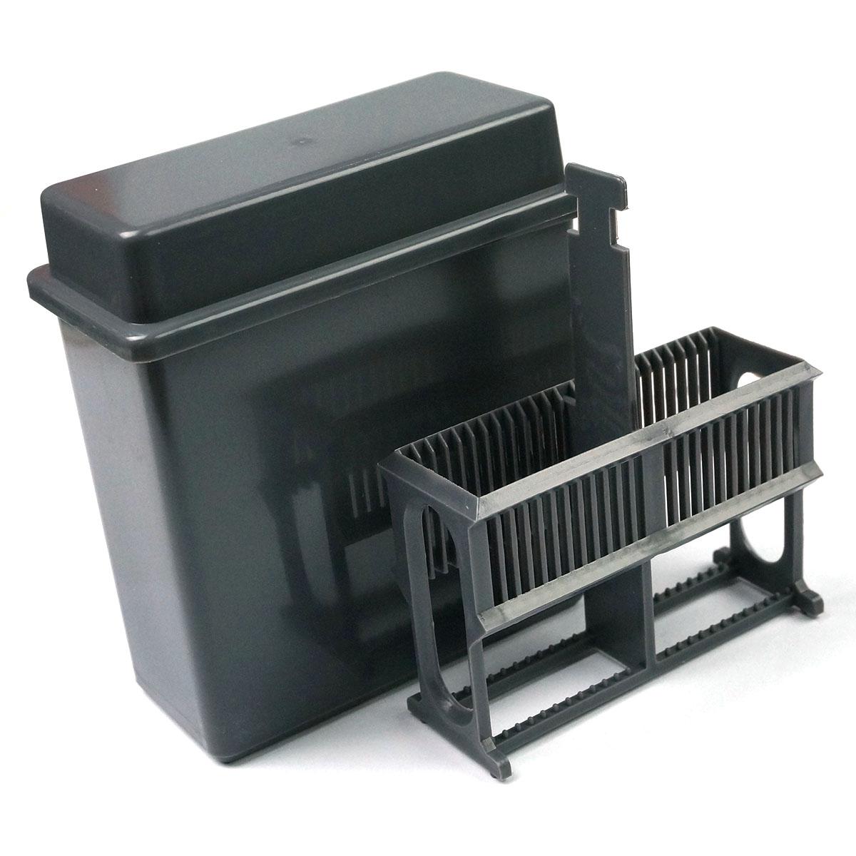 Szary PP stojak robić barwienia słoik na 24 gniazda przeźrocze szklane laboratorium aptekarza chemik