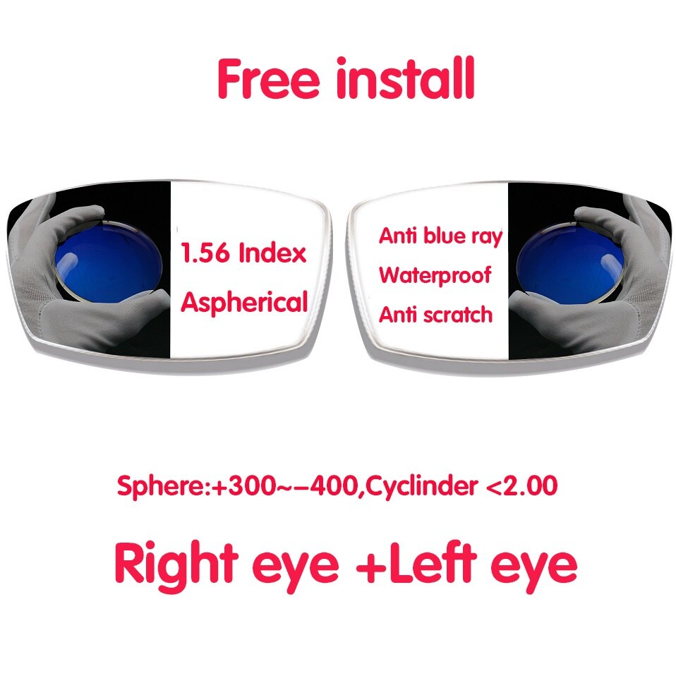 1.56 Index Glasses Lens 1.61 Anti Blue Light Ray Glasses Resin Lenses 1.67 1.74 Ultra-thin Reading Myopia Eyewear Optical: 1.56 one pair