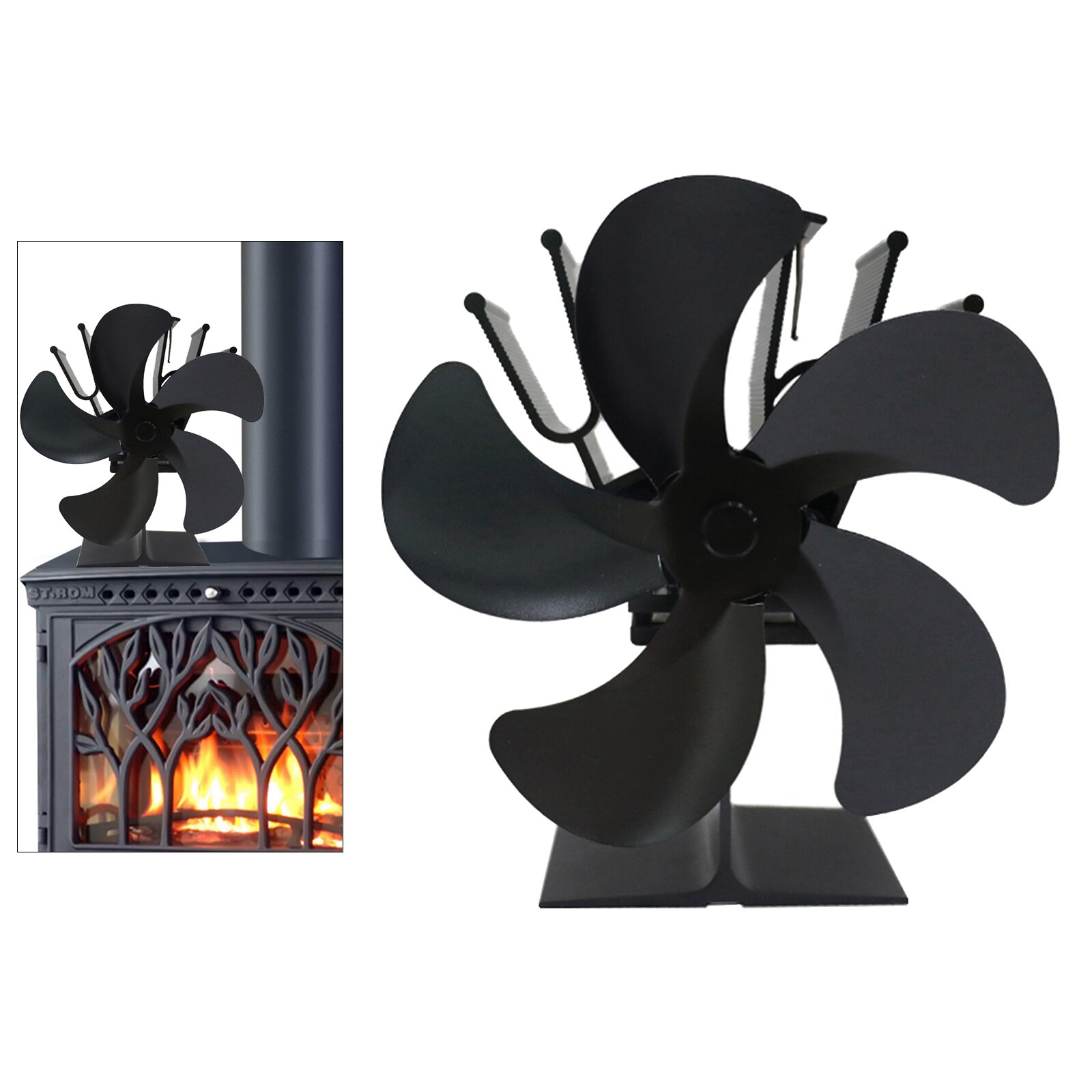 Effective Circulation Stove Fan for Wood Stove/Fireplace/Gas/Pellets/Wood