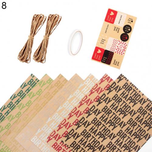 Useful Kraft Papers Flexible 8 Styles Tissue Paper Happy Birthday Wrapping Paper for Craft Papers: 8