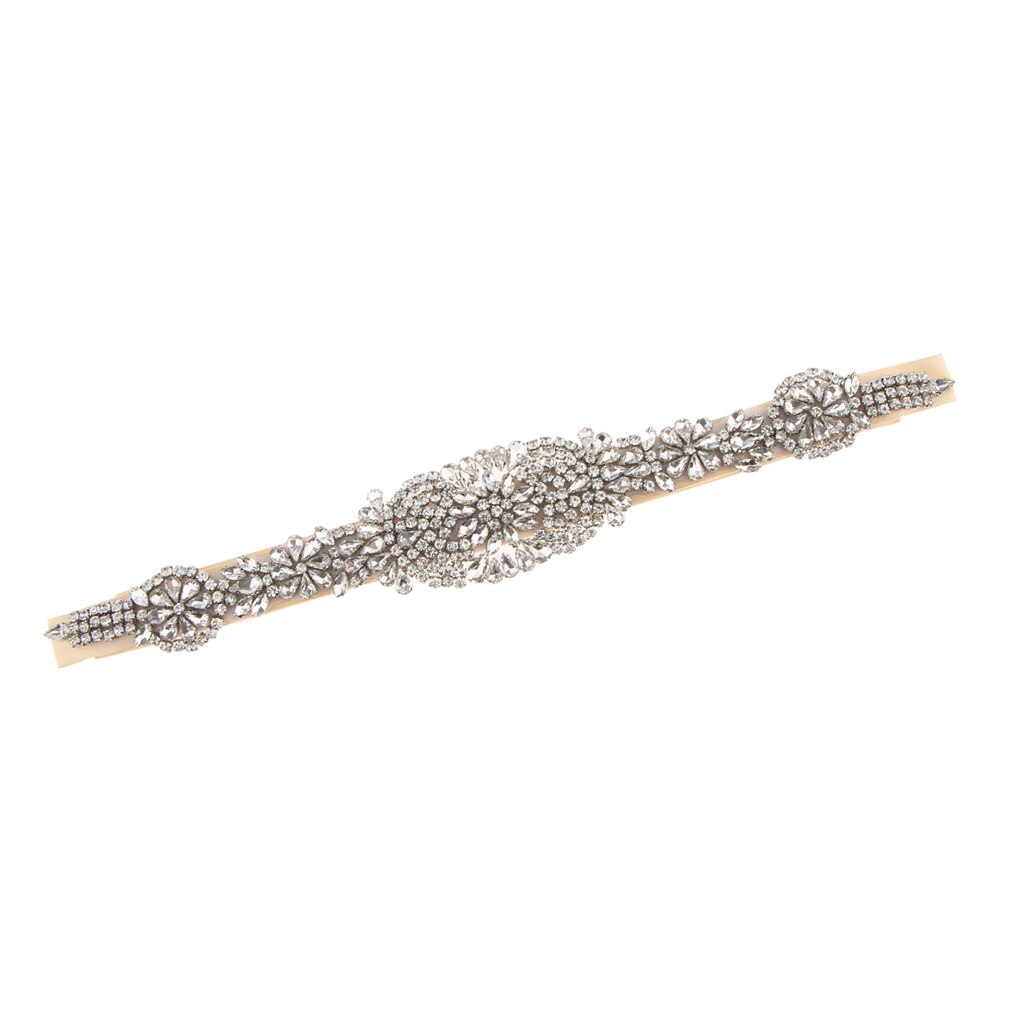 Luksusowe dżetów pasek robić sukni ślubnej szarfa ślubna dziewczyny kobieta diament aplikacja