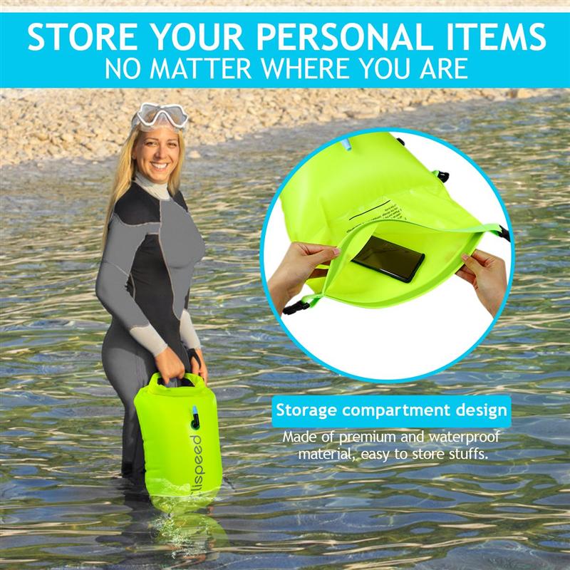 Swim Buoy Adjustable 18L Swimming Buoy Safety Float Swimming Bubble for Swim Training Kayaking