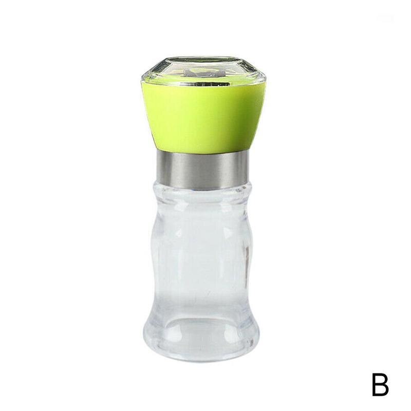 4 Colors Manual Stainless Steel Salt Pepper Grinder Spice Core Portable Grinding Mill Ceramic Useful Kitchen Tools Cooking S7B5: Green