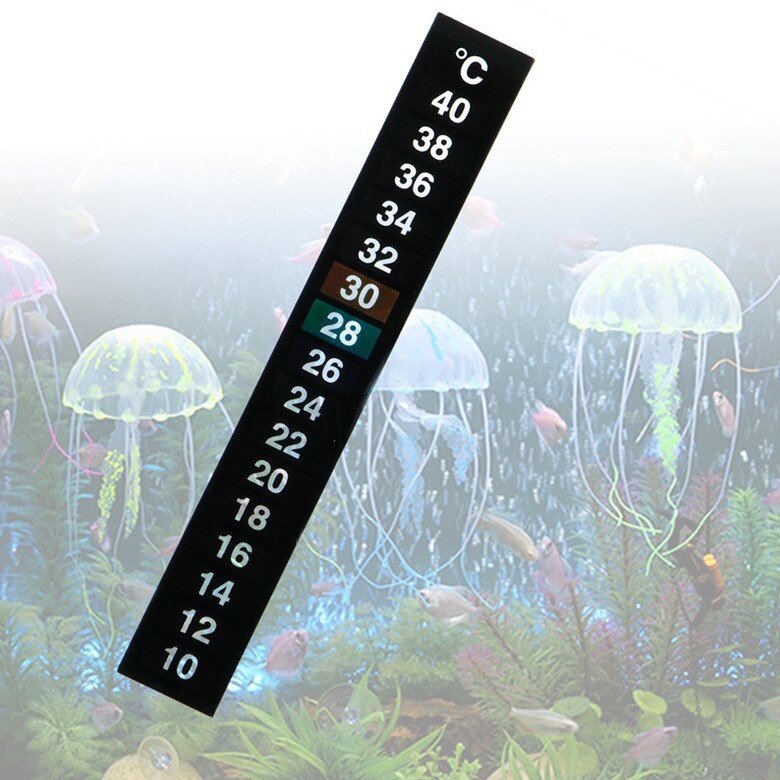 Autocollant de température d'aquarium LCD collé sur le ruban thermomètre plat sur la fenêtre en verre des outils de température du réservoir de poissons