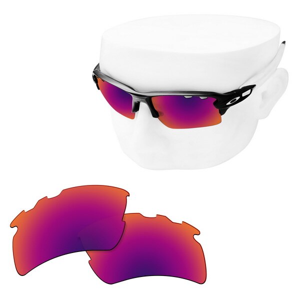 Verres de remplacement anti-rayures OOWLIT pour-lunettes de soleil polarisées Antix gravées Oakley: Purple Red