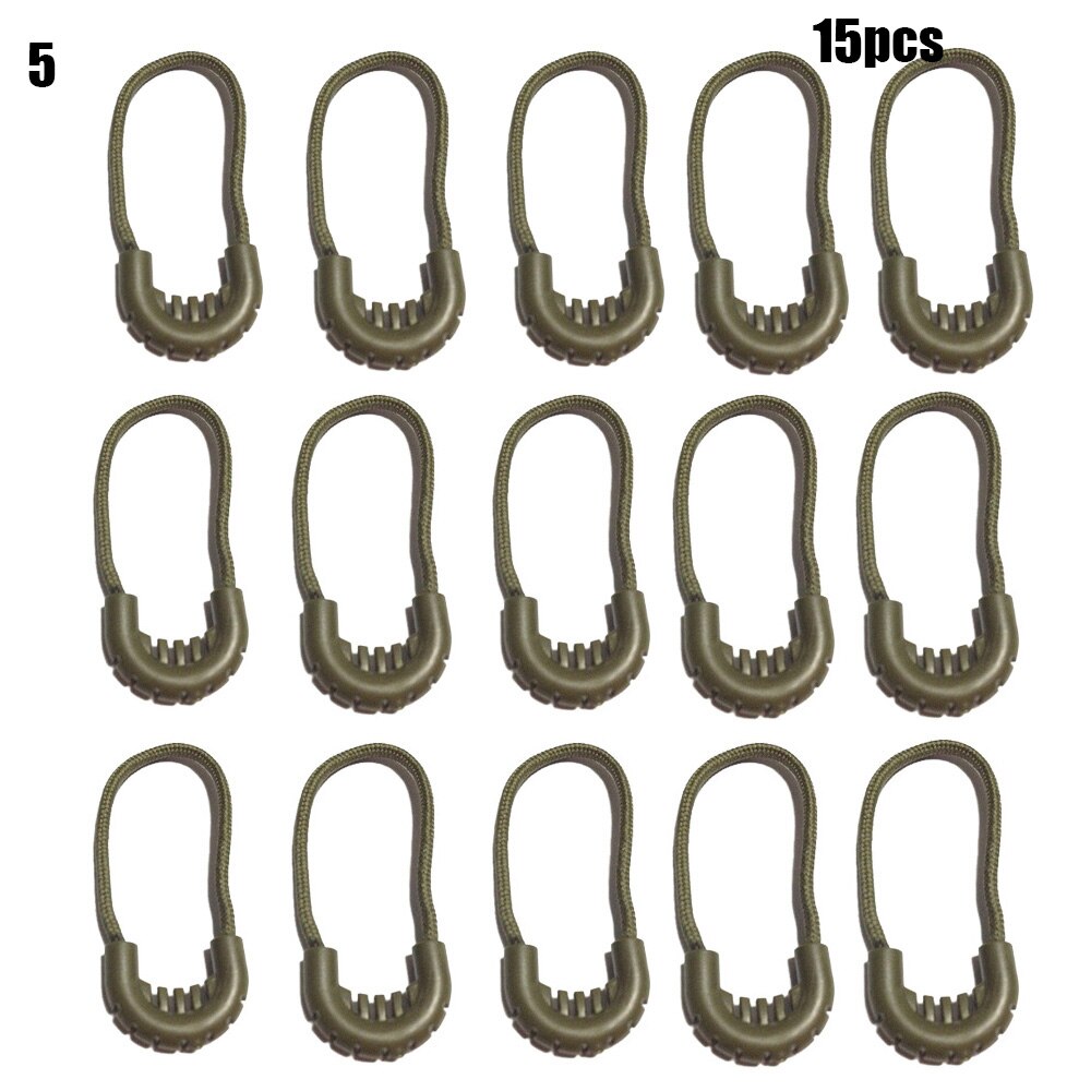 Clothing Bags Clip Buckle Suitcase Tent Backpack Ends Lock Zips Cord Rope Pullers Zip Puller Replacement Zipper Pull: -15pcs style 5