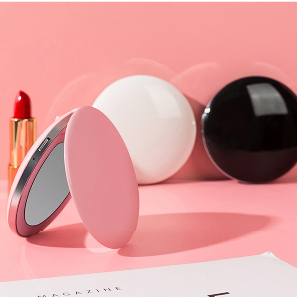 1X/3X Magnifying Lighted Makeup Mirror Light Mini Round Portable LED Make Up Mirror Pocket Makeup Mirror with Light