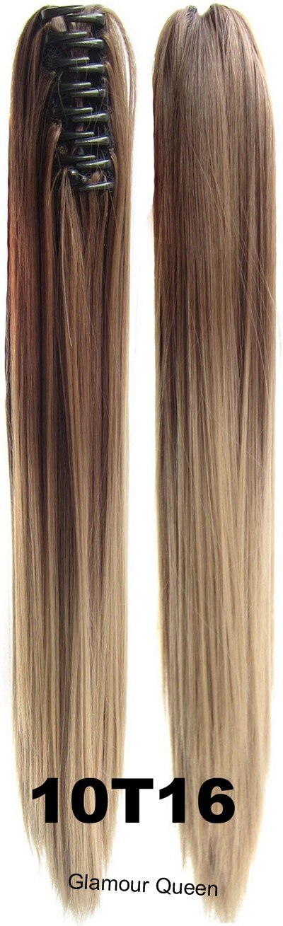 Vreugde & Beauty Haar Lang Steil Haar Paardenstaart Synthetische Clip Op Haar Ombretwo Tone Paardenstaart 24Inch Hoge Temperatuur Fiber: F1/BURG