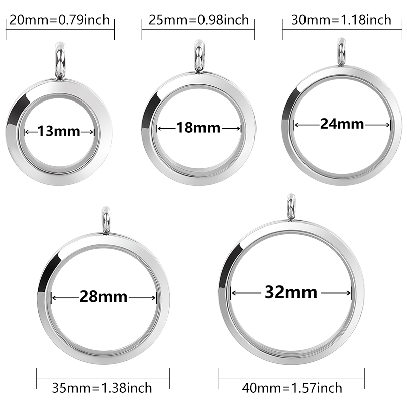 5 teile/los 10-40mm Edelstahl Männer Glas Bild Reliquien Medaillon Anhänger Schlüssel bund DIY Frauen Erinnerung Medaillon Schlüssel Ring Schmuck