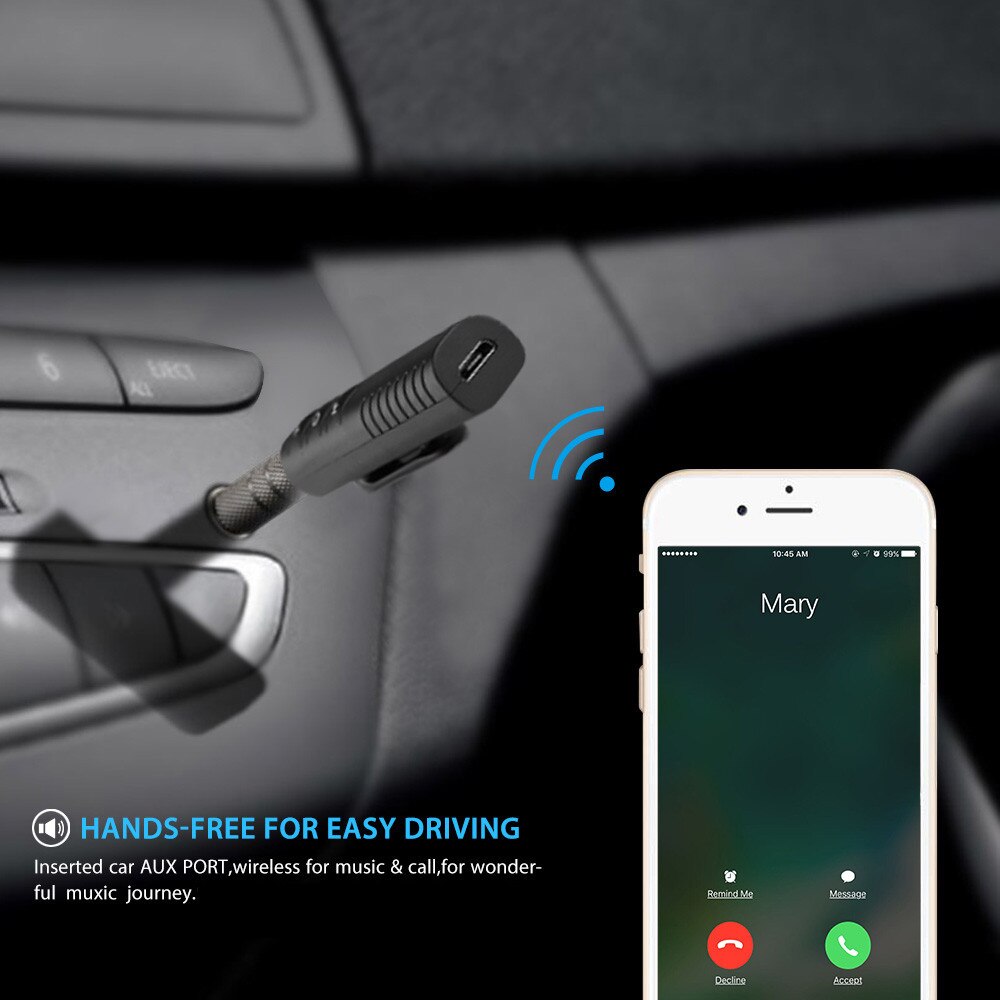 Bil bluetooth aux 3.5mm stik bluetooth modtager håndfri opkald bluetooth adapter bil sender auto musik modtagere