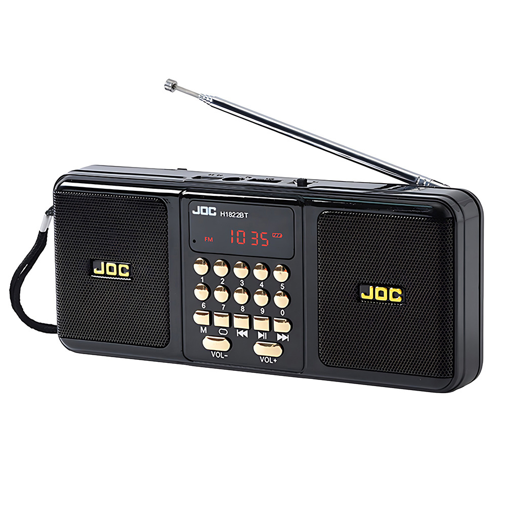 Przenośne radio stereofoniczne FM Głośnik bezprzewodowy Akumulator Obsługa karty TF Głośnik USB zgodny z Bluetooth z odbiornikiem FM: Black
