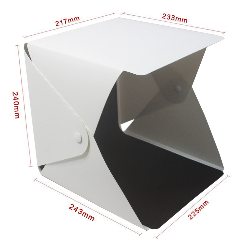 20cm Simple LED Light Box Portable Mini Light Box Tabletop Shooting Softbox Photophone for Object Photography