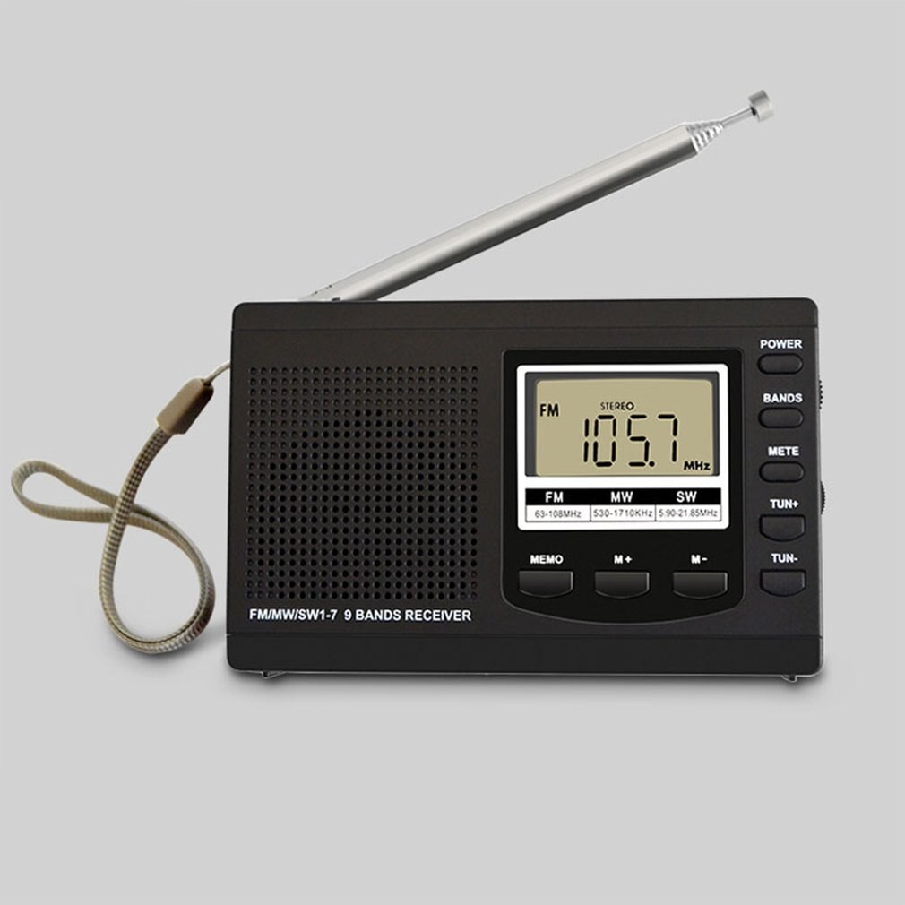 Digital Display Portable Radio FM AM Shortwave Radio Muti-band Stereo Sound Effect Radio Test Sports Radio