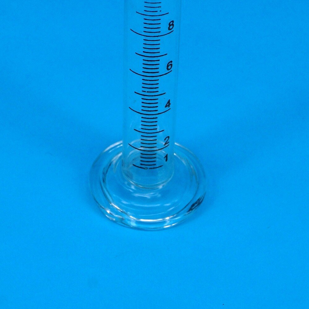 10ml Lab Glass Graduated Measuring Cylinder 110mm Height With Spout Glassware